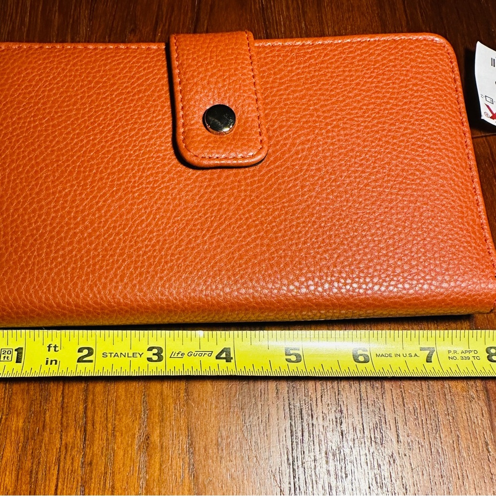 Mundi Orange Wallet Pebbled Leather Classic Design